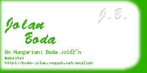 jolan boda business card